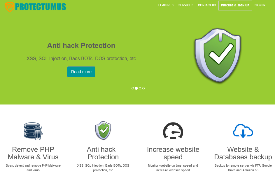 Protectumus Website Security, Antivirus, 2FA, WAF, Firewall